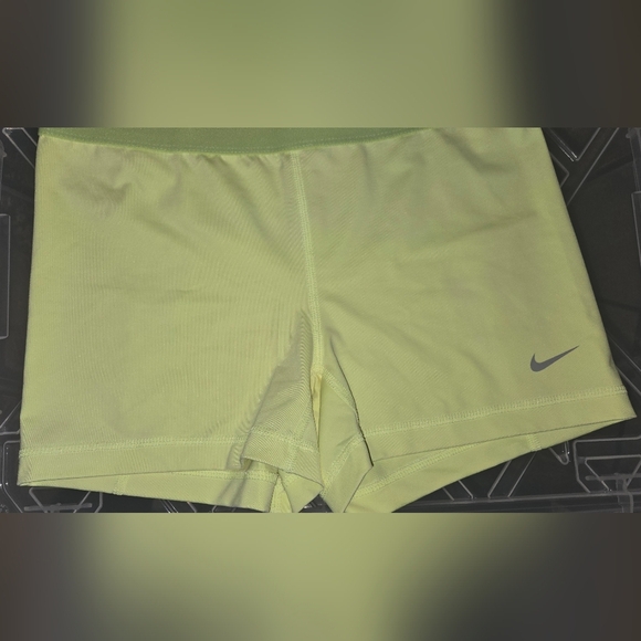 1 Nike Pro Women's Neon Yellow Athletic Shorts - Picture 3 of 4